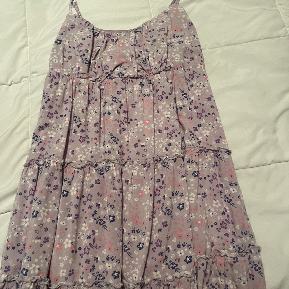 Purple sundress with flowers. Girls size small. Worn a few times great condition